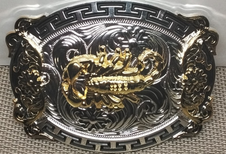 SCORPION Western Cowboy Belt Buckle Hebilla Vaquera