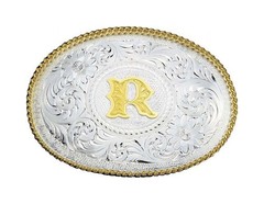 Montana Silversmiths Men&rsquo;s Medium R Initial Belt Buckle