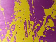 GRIP6 BELT BUCKLE – YELLOW / PURPLE SPLASH ANODIZED – 1.5 INCH WIDE