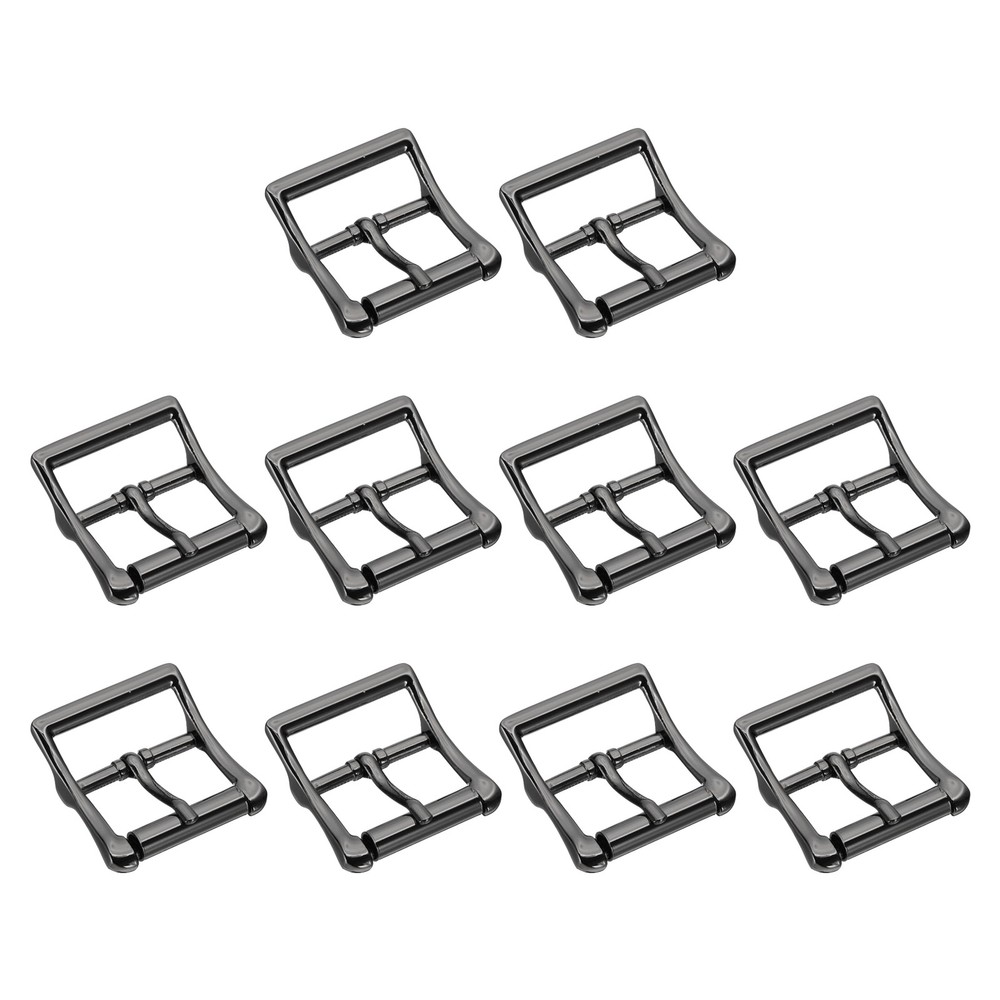 1.6&Prime;x1.3&Prime; Rectangle Shape Single Prong Belt Buckle (Black, Pack of 10)