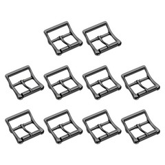 1.6&Prime;x1.3&Prime; Rectangle Shape Single Prong Belt Buckle (Black, Pack of 10)