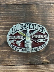 The Great American Buckle Company – 1982 Mechanic belt buckle #853 – Silver Tone