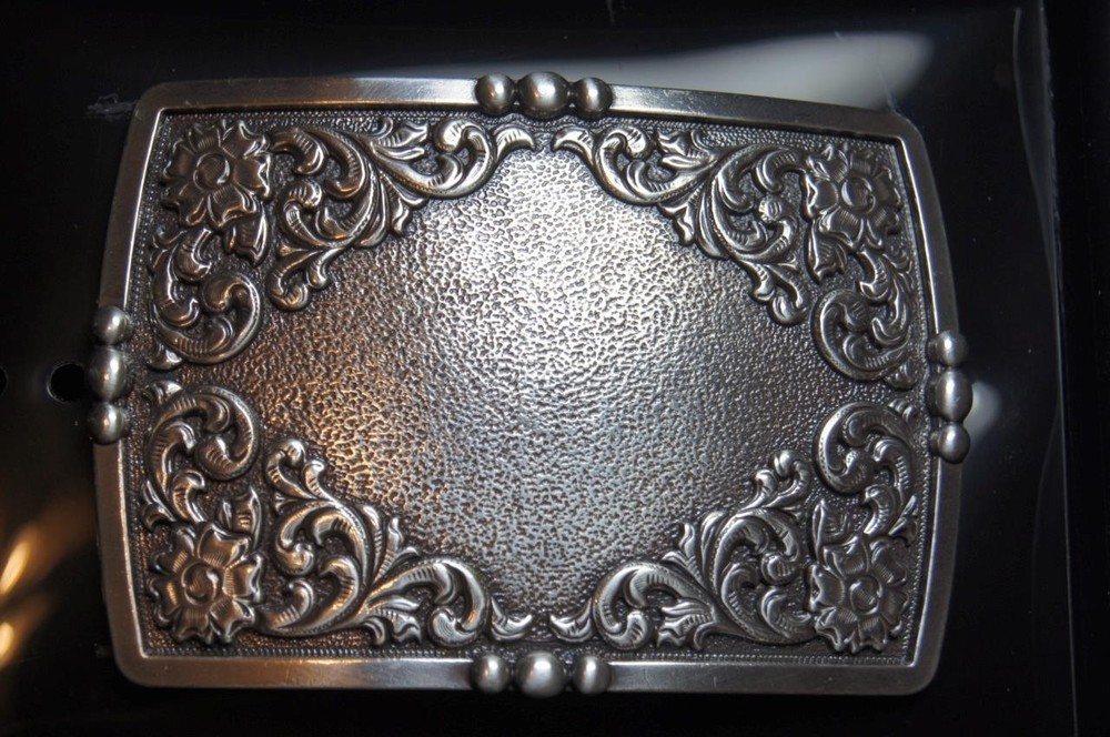 Ariat Western Buckle Rectangle Floral Silver A37060