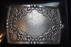 Ariat Western Buckle Rectangle Floral Silver A37060