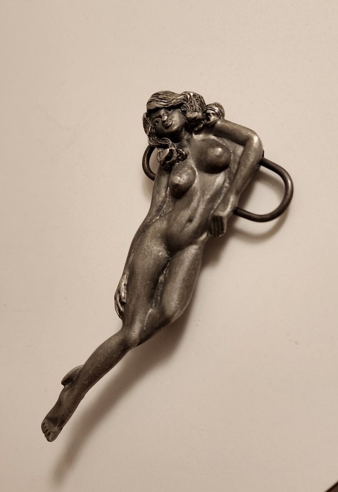Belt Buckle Rare Vtg 1979 Erotica Nude Female Capt Hawks Sky Patrol & Novelty