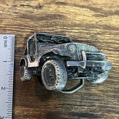 Vintage 1978 « 4×4 » 3D Pewter Jeep Bergamot Brass Works Belt Buckle # J-39