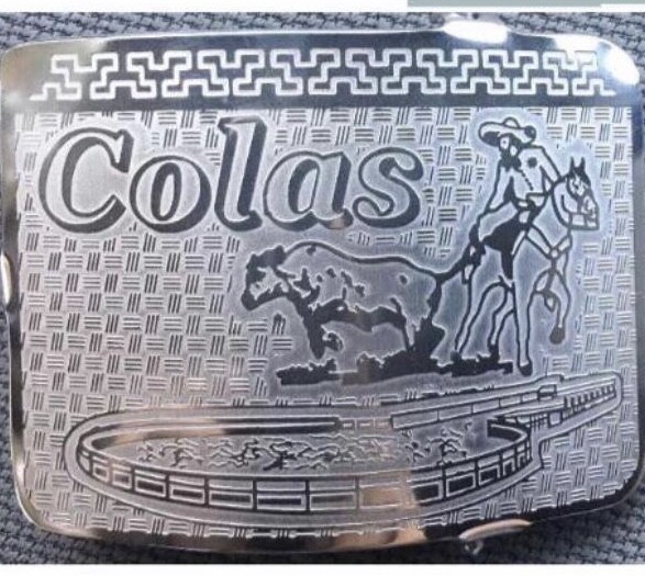 MEXICAN CHARRO WESTERN BELT BUCKLE. HEBILLA CHARRA COLEADERO