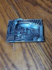 1983 Bergamot Brass Works Vintage Train Railroad Belt Buckle Made in USA