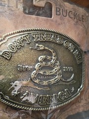 DON&rsquo;T TREAD ON ME, EST. 1775, with Gadsden coiled Snake metal belt Buckle, New!