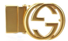 Authentic GUCCI Gold GG Interlock Belt Buckle Italy Unisex fits 30mm width belt