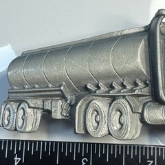 Tanker Truck Belt Buckle Pewter Tone Metal Made in Mexico Reissue