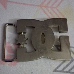 DC Shoes Silver Metal Logo Belt Buckle Clamp Closure Fits 1.5in Belt Men