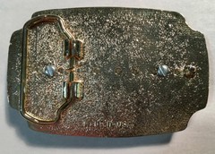 Reconstitute Turquoise Stone Western Cowboy Cowgirl Gold Plated Belt Buckle USA