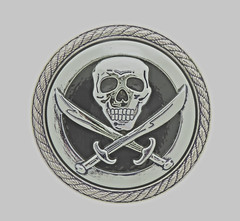 Skull Belt Buckle Men Women Vintage Swords Silver Metal Pirate Halloween Costume