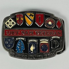 Vietnam Veteran Enamel « We served Our Time in Hell » Made in the USA Belt Buckle