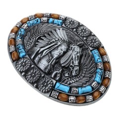 Western Horse Pattern Belt Buckles Detachable Creative Unisex Buckles Belt