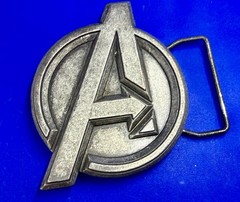 Marvel Comics Avengers Superhero Movie Logo Silver Color Used Belt Buckle