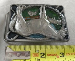 HORSES HORSE SHOES THEMED HORSESHOES FARM ROPE WESTERN BELT BUCKLE