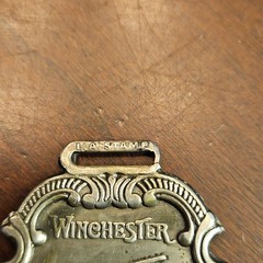 Winchester Metal Western Belt Buckle Antique Finish Silver 1.5in Rifle Logo