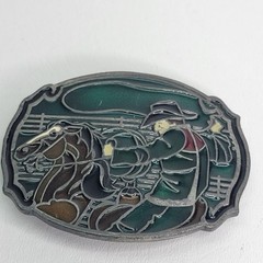 Vintage Arroyo Grande Belt Buckle Mens One Size Cowboy Horse Western Multicolor