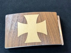 Mixed Wood Artisan? Iron cross QUALITY Vintage Belt Buckle