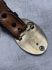 Tiger Eye Brass Tone Brown Belt Men Ladies Leather Embossing Western Cowboy