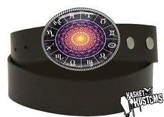 Magic Zodiac Belt Buckle – Astrology Wheel Horoscope Handmade Buckle – 30