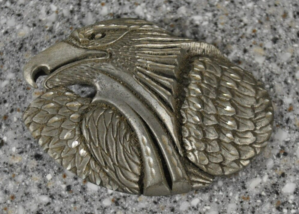 Eagle Belt Buckle EJC 1995 Vintage Pewter Made in USA America
