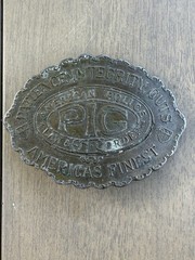Vintage Brass Belt Buckle American Police PIG Patience Integrity Guts Law Order