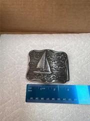 Vintage 1978 Sailboat Belt Buckle, PPI Denver Colorado