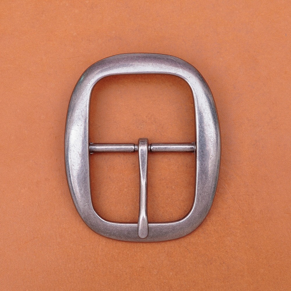 DIY Heavy Strong Center Bar Pin Belt Buckle Silver Plated Fit 40mm Leather Strap