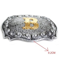 Men&rsquo;s Belt Buckles, English Letter in 3D, Western Style, CowboyAlphabe…