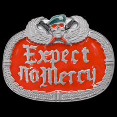 Expect No Mercy Skull Badge Special Forces Belt Buckle