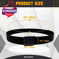 1/2 Pack Nylon Belts For Men Military Tactical Slide Plastic Buckle Belt