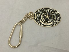3 piece set Texas Seal Set: Belt Buckle, Bolo and Key Ring (Gold)