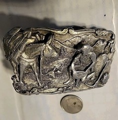 Gold Miner Prospector 3D Pewter Siskiyou ~Arroyo Grande~Belt Buckle Co. 1981