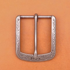 Flower Carved Antique Prong Pin Buckle Men Leather Belt Replacement Buckle 40mm
