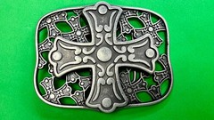 Openwork Iron Cross Medieval Religious Faith Symbol Gothic Biker Belt Buckle
