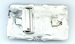 Silver Color Black 40×30 Oval Lapis Cab Cabochon Southwest Belt Buckle EPBB165