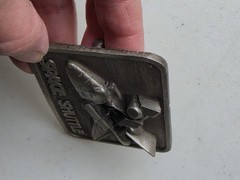 Vintage GEEKY Space Shuttle Belt Buckle The BUCKLE CONNECTION 1980 NASA