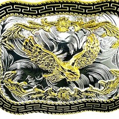 flying american eagle belt buckle pewter in silver black and gold 4×3 inches