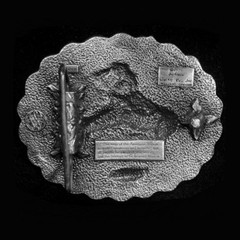 1982 &lsquo;Native American Warrior on Horse&rsquo; Siskiyou Q10 Belt Buckle NEW