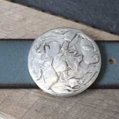Round belt buckle antique silver buckle removable buckle removable belt up to 4 cm