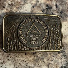 VINTAGE BELT BUCKLE 75th ANNIVERSARY BOY SCOUTS CANADA 1907-1982