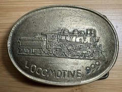 Locomotive 999 Solid Brass Belt Buckle Railroad Engine Train – Beautiful Patina