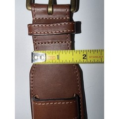 Burberry London Belt Sz L 37&Prime; Light Brown Smooth Leather Brass Buckle USA High
