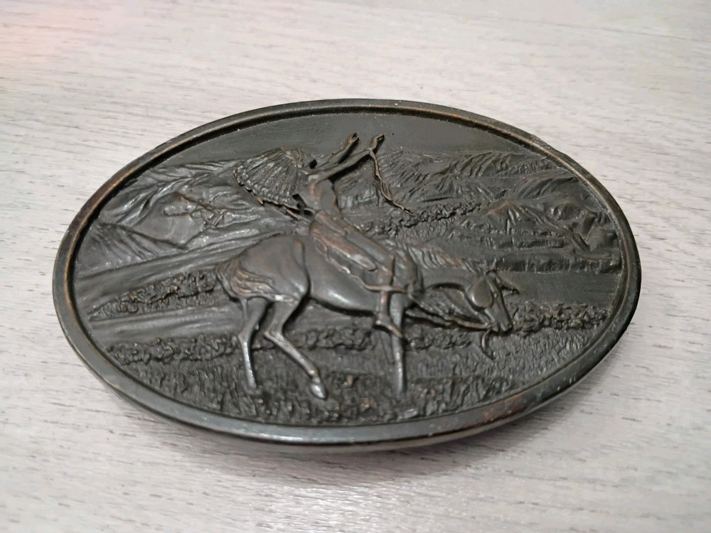 Bergamot Brass Works & Siskiyou Leather 1977 Native American P-60 Belt Buckle