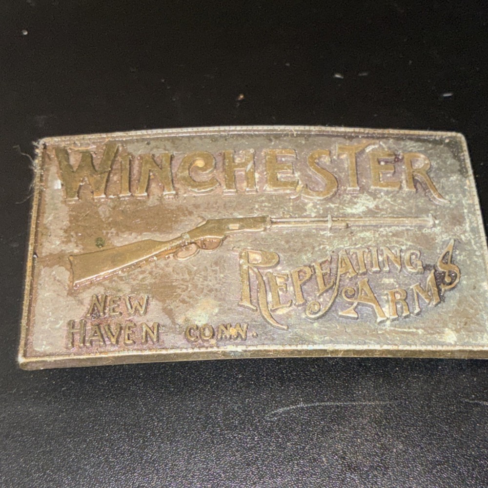 Winchester Men’s Western Metal Belt Buckle Logo Antique Finish 1.5&Prime;