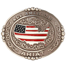 Ariat Men&rsquo;s Oval All American Silver Belt Buckle A37052