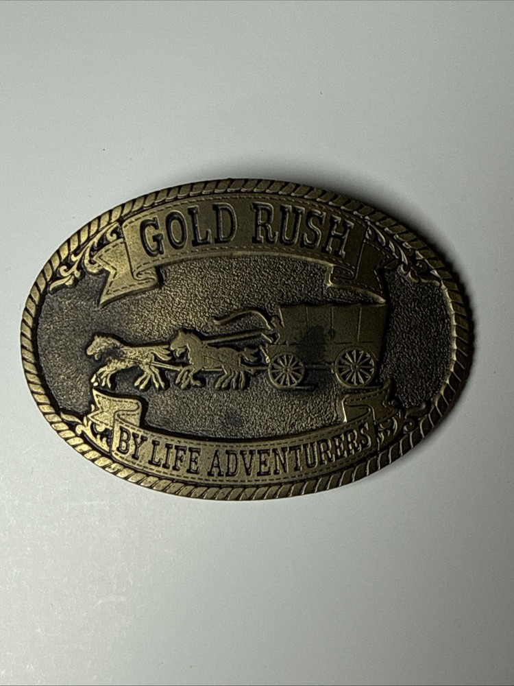 The Great American Buckle Co. Gold Rush By Life Adventures Vintage Belt Buckle